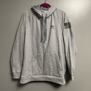 Men’s Under Armour Freedom Hoodie XXL Gray Flag Military Patriot America USA
